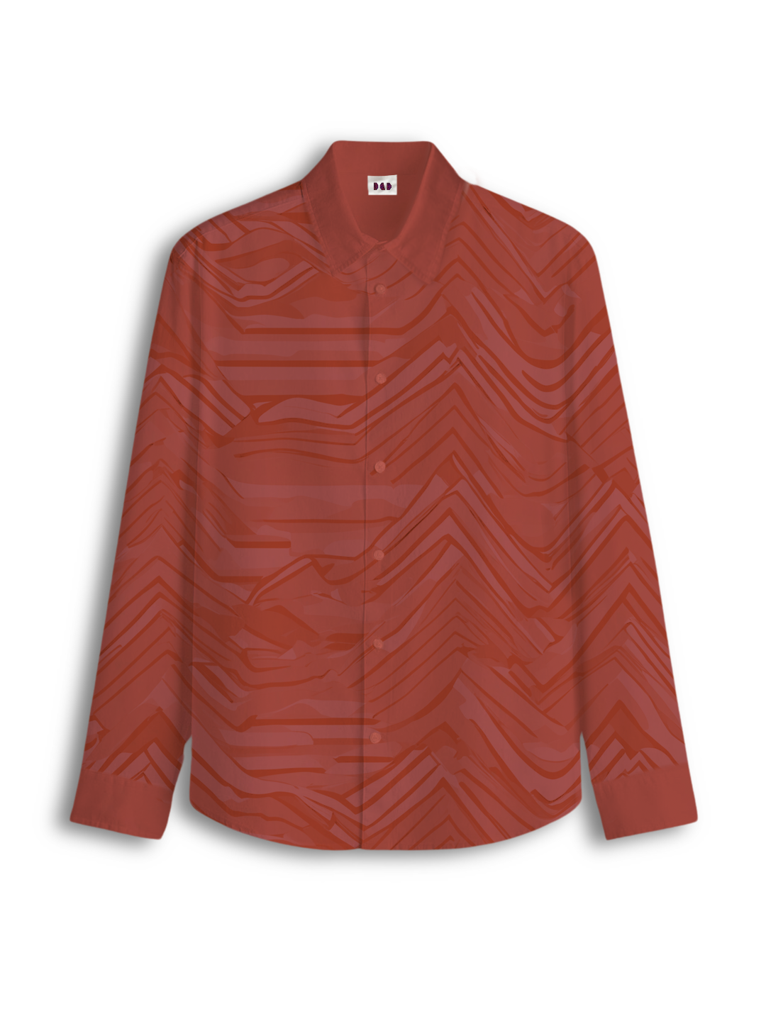AI Imagined Red ECG Men's Collar Shirt: The Pulse of Life